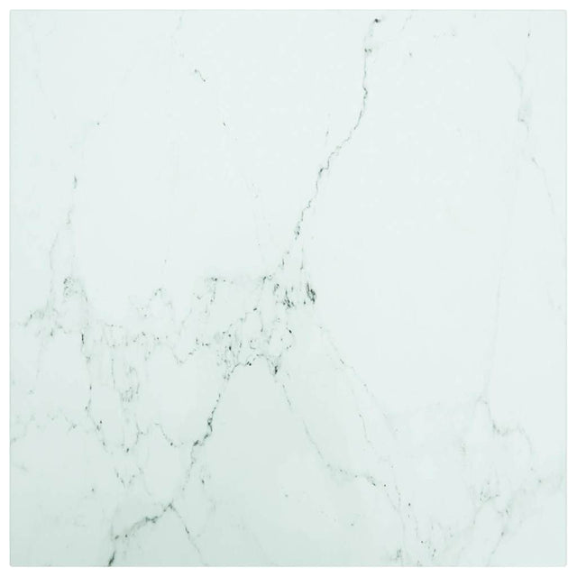 Vidaxl tafelblad 50x50 cm 6 mm gehard glas met marmeren design wit