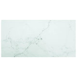 Vidaxl tafelblad 100x50 cm 6 mm gehard glas met marmeren design wit