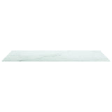 Vidaxl tafelblad 120x65 cm 8 mm gehard glas met marmeren design wit