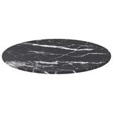 Vidaxl tafelblad ø40x0,8 cm gehard glas met marmeren design zwart