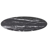 Vidaxl tafelblad ø50x0,8 cm gehard glas met marmeren design zwart