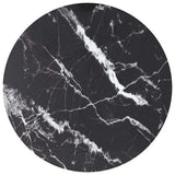 Vidaxl tafelblad ø80x1 cm gehard glas met marmeren design zwart