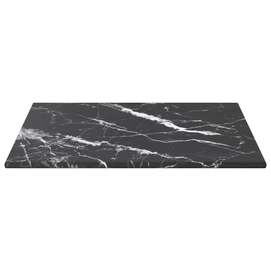 Vidaxl tafelblad 30x30 cm 6 mm gehard glas met marmeren design zwart