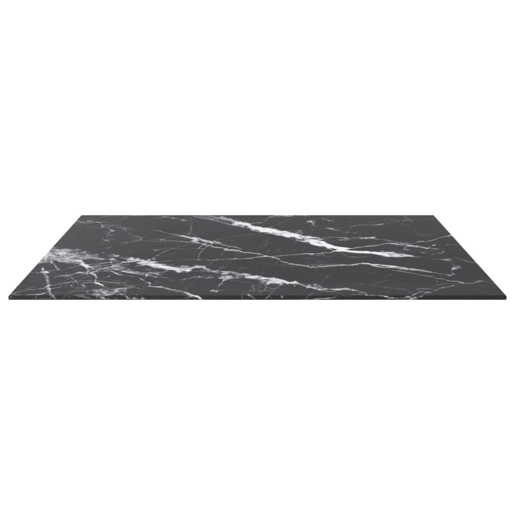 Vidaxl tafelblad 80x80 cm 6 mm gehard glas met marmeren design zwart