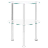 Vidaxl bijzettafel 2-laags 38x38x50 cm gehard glas transparant