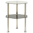 Vidaxl bijzettafel 2-laags 38x38x50 cm gehard glas transparant zwart