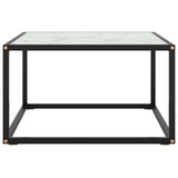 Vidaxl salontafel met wit marmerglas 60x60x35 cm zwart