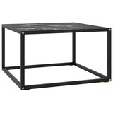 Vidaxl salontafel met zwart marmerglas 60x60x35 cm zwart