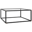 Vidaxl salontafel met gehard glas 80x80x35 cm zwart