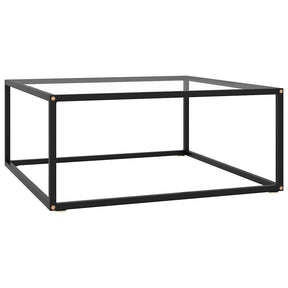 Vidaxl salontafel met gehard glas 80x80x35 cm zwart