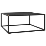 Vidaxl salontafel met zwart glas 80x80x35 cm zwart