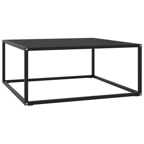 Vidaxl salontafel met zwart glas 80x80x35 cm zwart