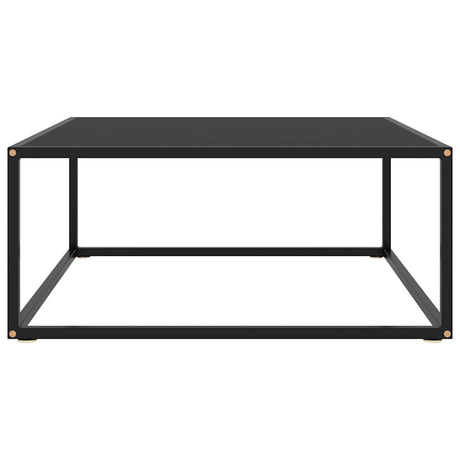 Vidaxl salontafel met zwart glas 80x80x35 cm zwart