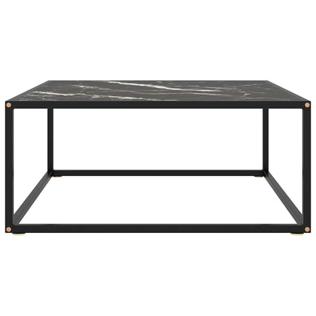 Vidaxl salontafel met zwart marmerglas 80x80x35 cm zwart