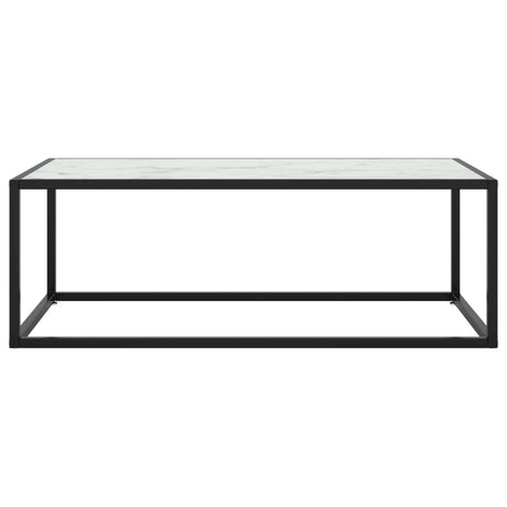 Vidaxl salontafel met wit marmerglas 100x50x35 cm zwart
