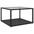 Vidaxl salontafel 60x60x35 cm gehard glas transparant en zwart