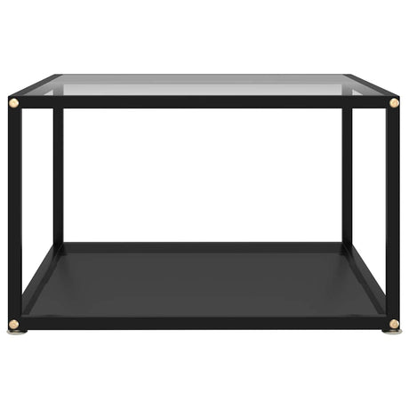 Vidaxl salontafel 60x60x35 cm gehard glas transparant en zwart