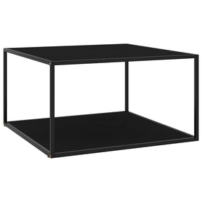 Vidaxl salontafel met zwart glas 90x90x50 cm zwart
