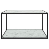 Vidaxl salontafel met wit marmerglas 90x90x50 cm zwart