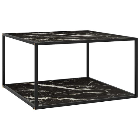 Vidaxl salontafel met zwart marmerglas 90x90x50 cm zwart
