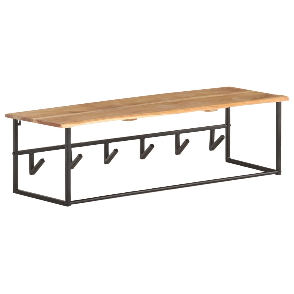 VidaXL Garderobenständer mit Regal 100x34x38 cm massives Akazienholz