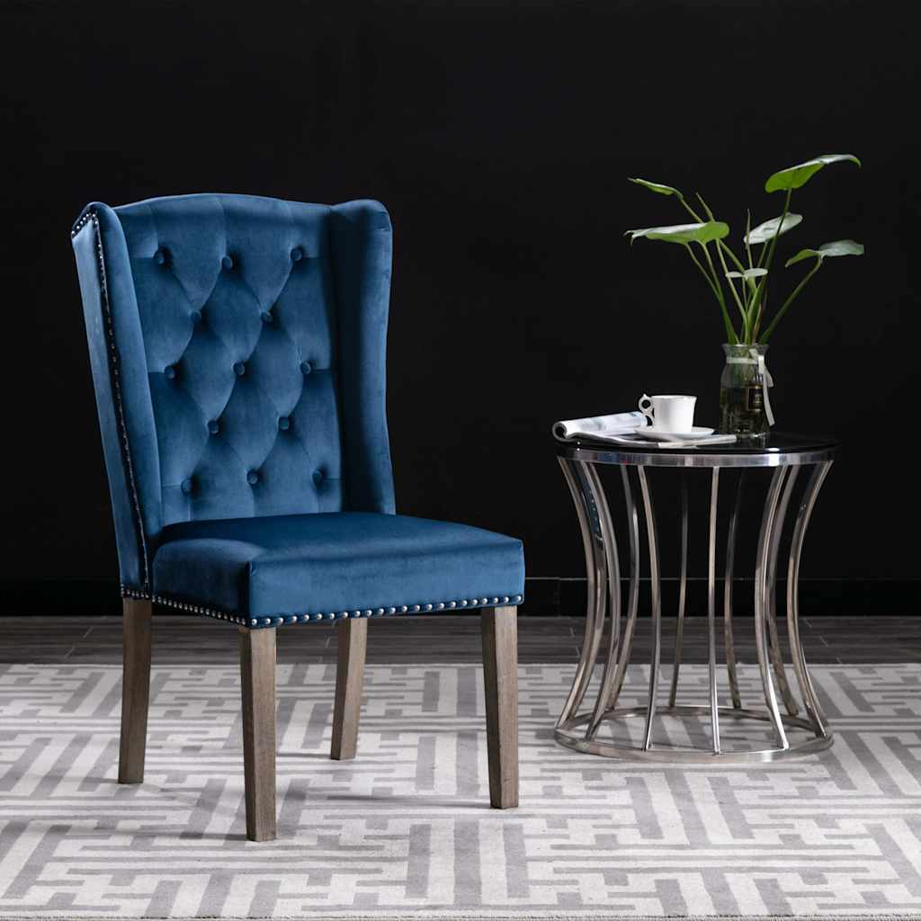 Vidaxl eetkamerstoelen 2 st fluweel blauw