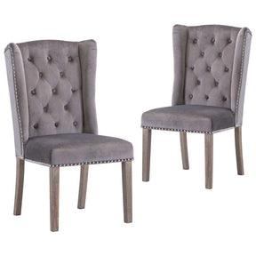 Vidaxl eetkamerstoelen 2 st fluweel grijs