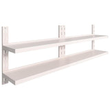 Vidaxl wandschappen zwevend 2-laags 2 st 240x30 cm roestvrij staal