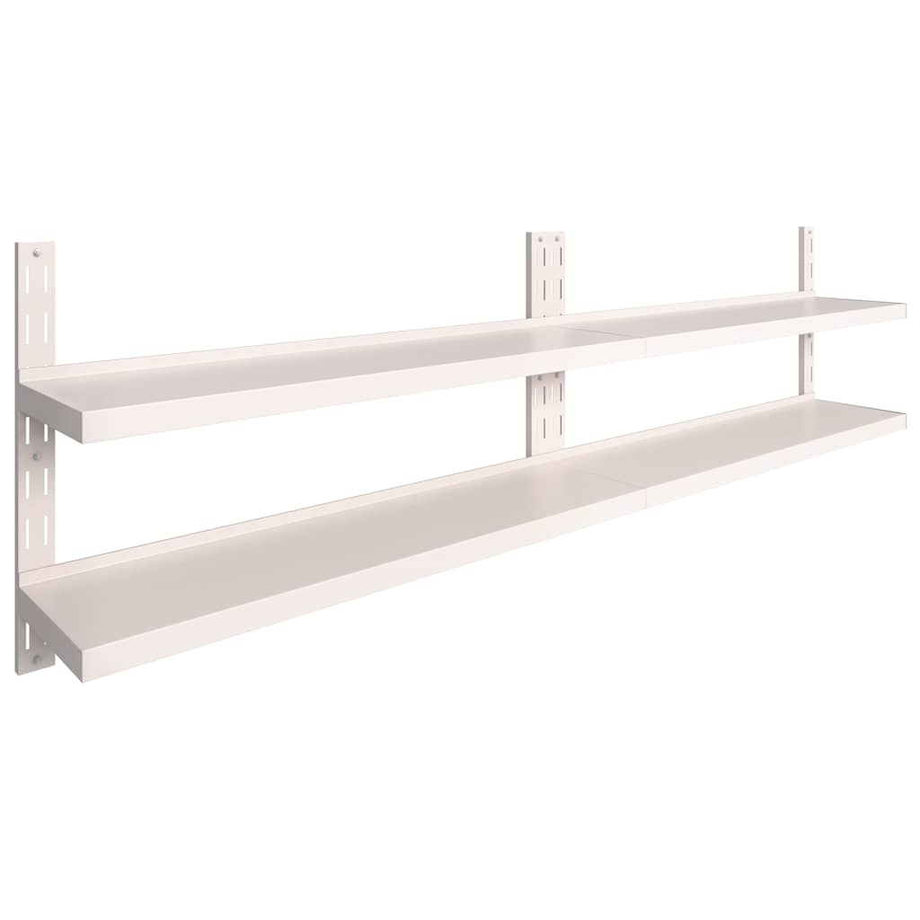 Vidaxl wandschappen zwevend 2-laags 2 st 300x30 cm roestvrij staal