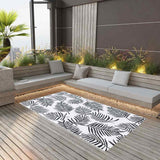 Vidaxl außerhalb des Teppichs Arakil 120x180 cm pp weiß und schwarz