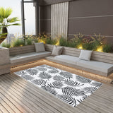 Vidaxl außerhalb des Teppichs Arakil 120x180 cm pp weiß und schwarz