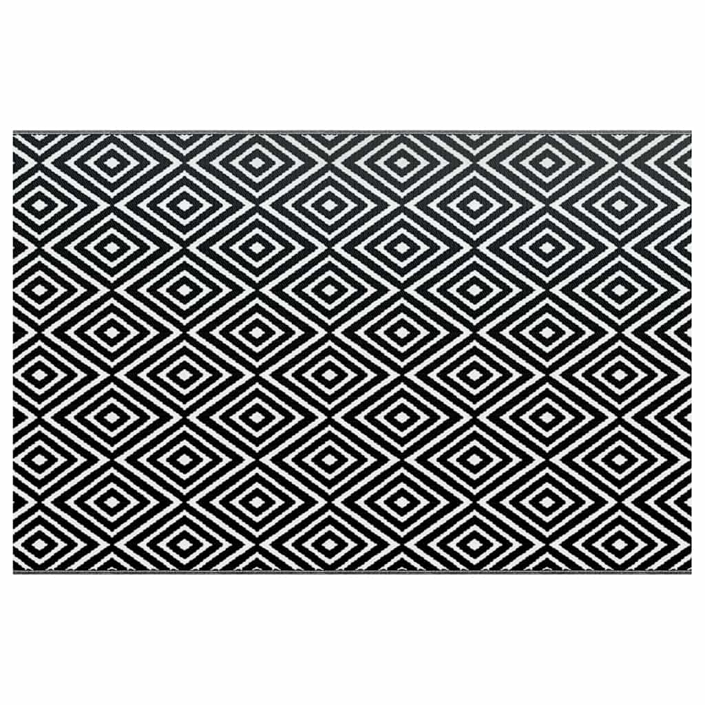 Vidaxl außerhalb des Teppichs Arakil 190x290 cm pp weiß und schwarz