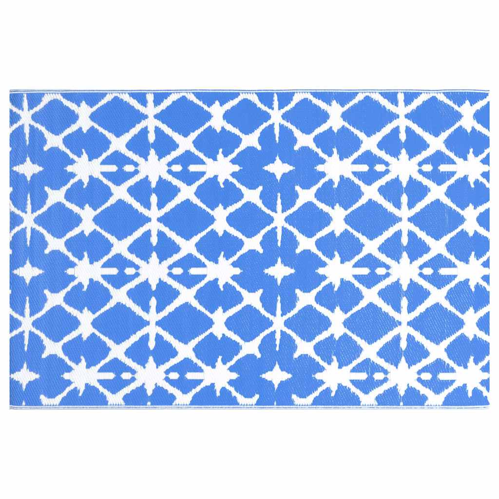 Vidaxl außerhalb des Teppichs Arakil 160x230 cm pp blau und weiß