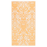 Vidaxl außerhalb des Teppichs Arakil 80x150 cm PP Orange und Weiß
