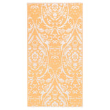 Vidaxl außerhalb des Teppichs Arakil 160x230 cm PP Orange und Weiß