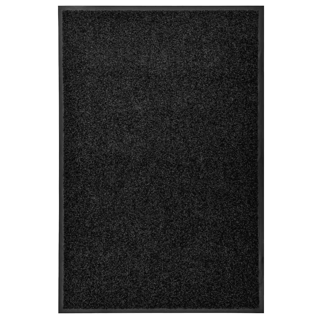 VIDAXL Fußmatte waschbarer 60x90 cm schwarz