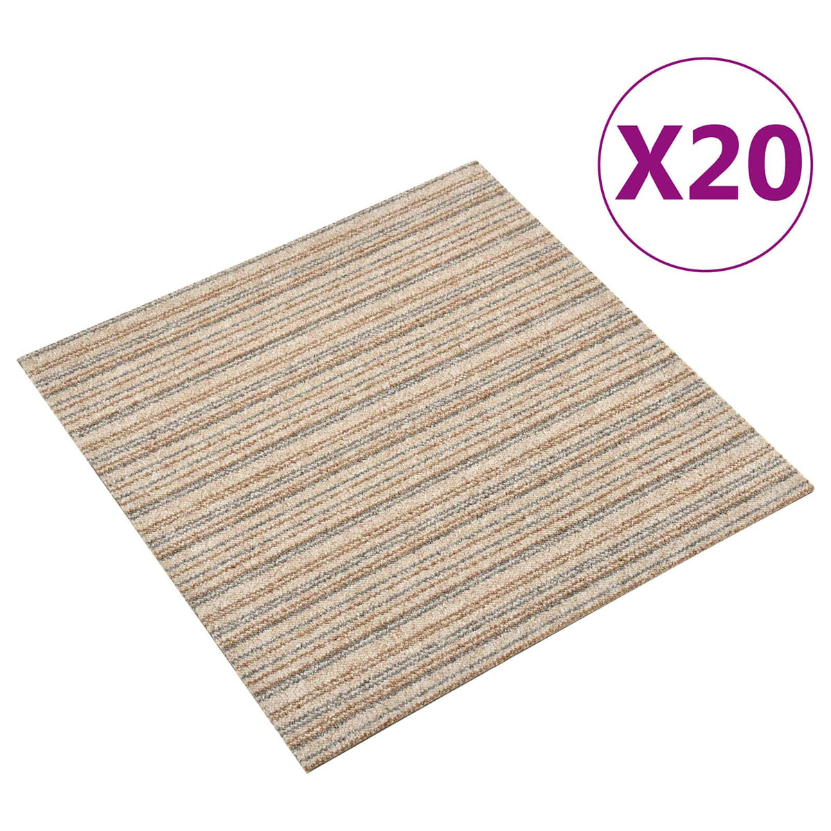 Vidaxl tapijt 20 st gestreept beige 50 x 50 cm 100% polypropyleen