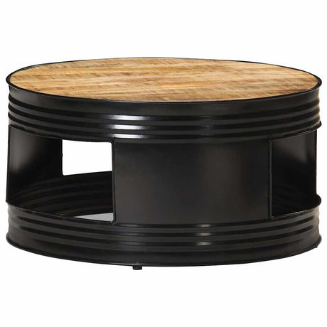 Vidaxl salontafel 68x68x36 cm massief ruw mangohout zwart