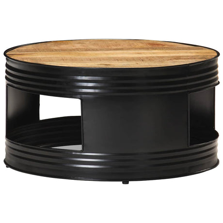 Vidaxl salontafel 68x68x36 cm massief ruw mangohout zwart
