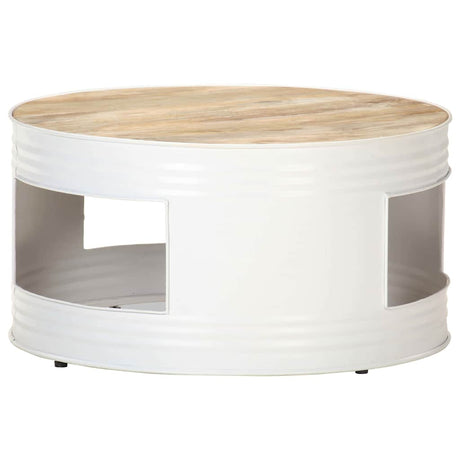 Vidaxl salontafel 68x68x36 cm massief mangohout wit