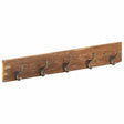 Vidaxx Wandgarderobe mit 5 Haken 100x2,5x15 cm aus massivem Recyclingholz
