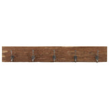 Vidaxx Wandgarderobe mit 5 Haken 100x2,5x15 cm aus massivem Recyclingholz
