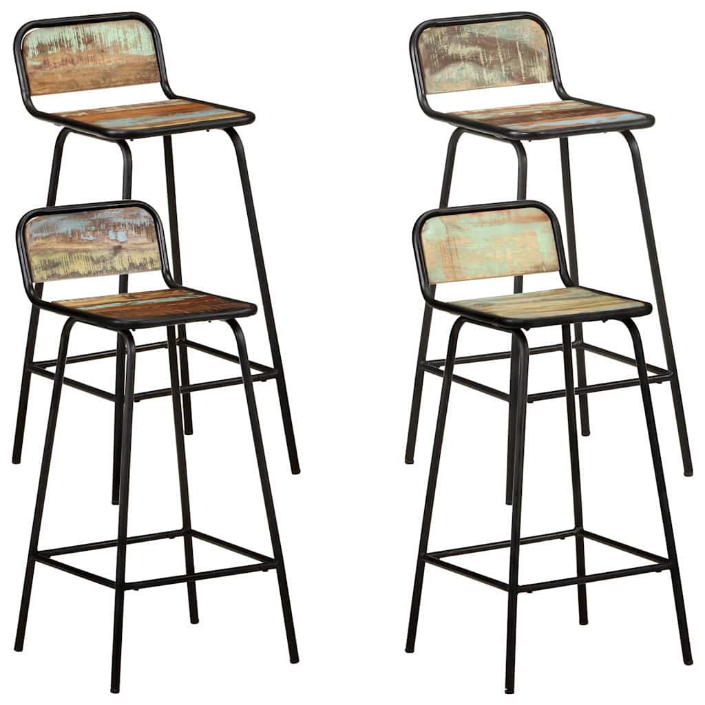 Vidaxl barstoelen 4 st massief gerecycled hout