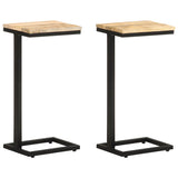 Vidaxl bijzettafels 2 st 31,5x24,5x64,5 cm ruw mangohout