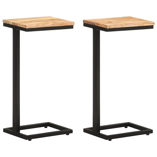 Vidaxl bijzettafels 2 st 31,5x24,5x64,5 cm massief acaciahout