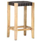 Vidaxl barkrukken 2 st echt leer 75 cm zwart