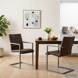 Vidaxl eetkamerstoelen 2 st echt leer bruin