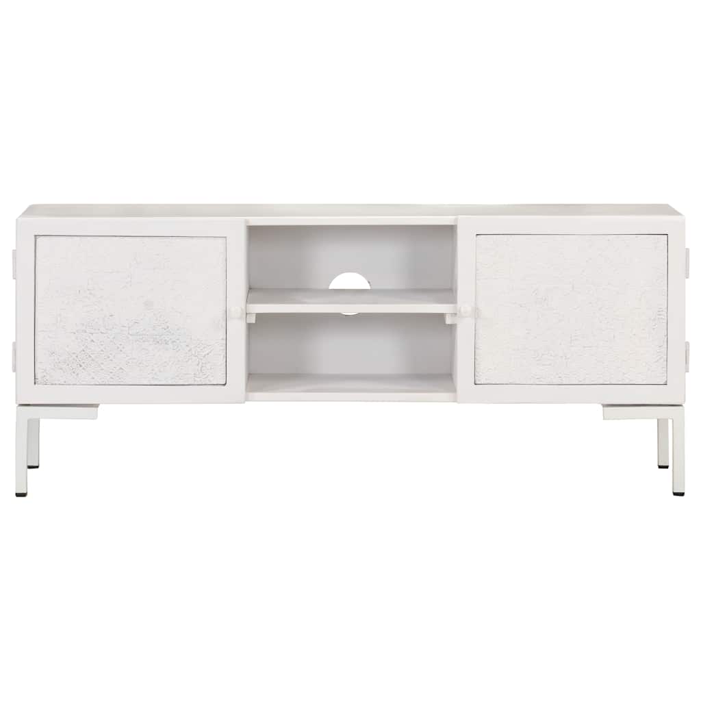 Vidaxl tv-meubel 115x30x46 cm massief mangohout wit