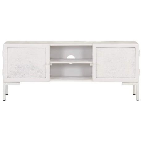 Vidaxl tv-meubel 115x30x46 cm massief mangohout wit