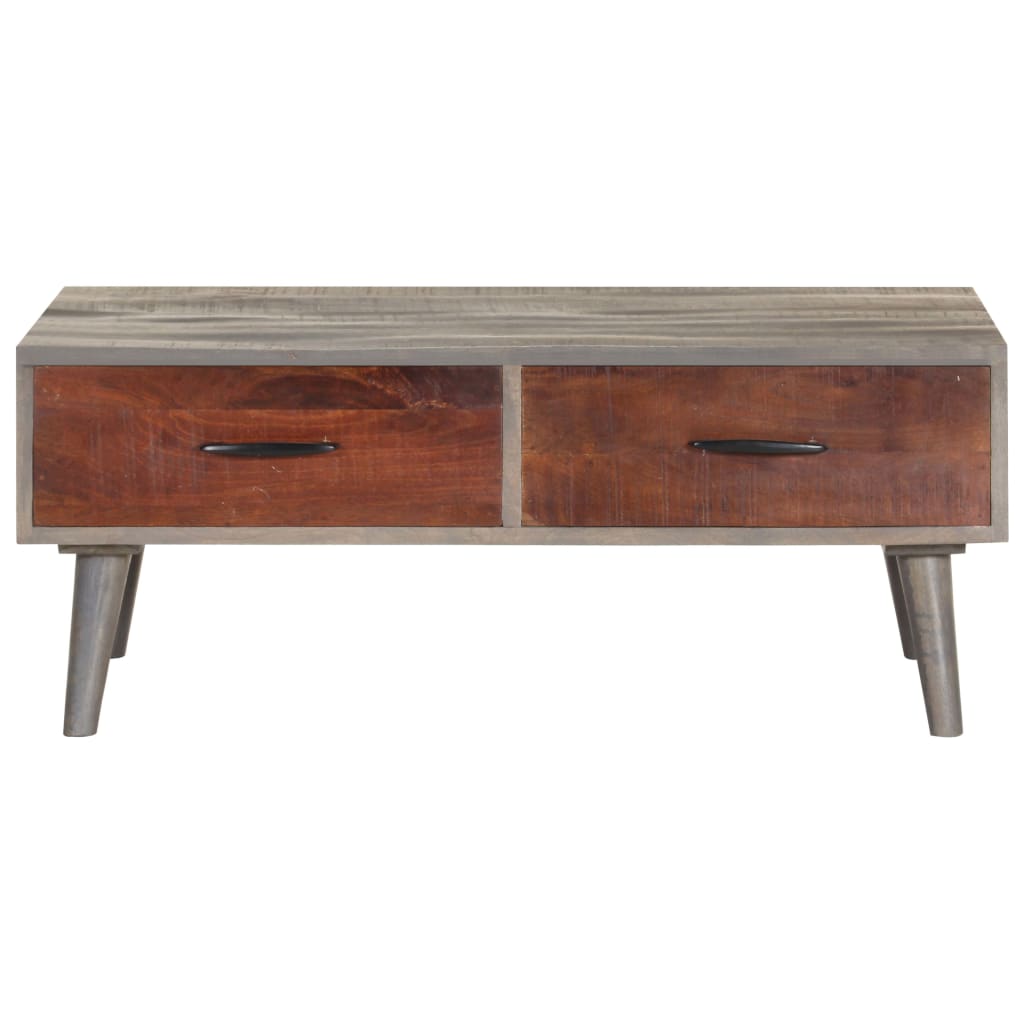 Vidaxl salontafel 100x60x40 cm massief ruw mangohout grijs